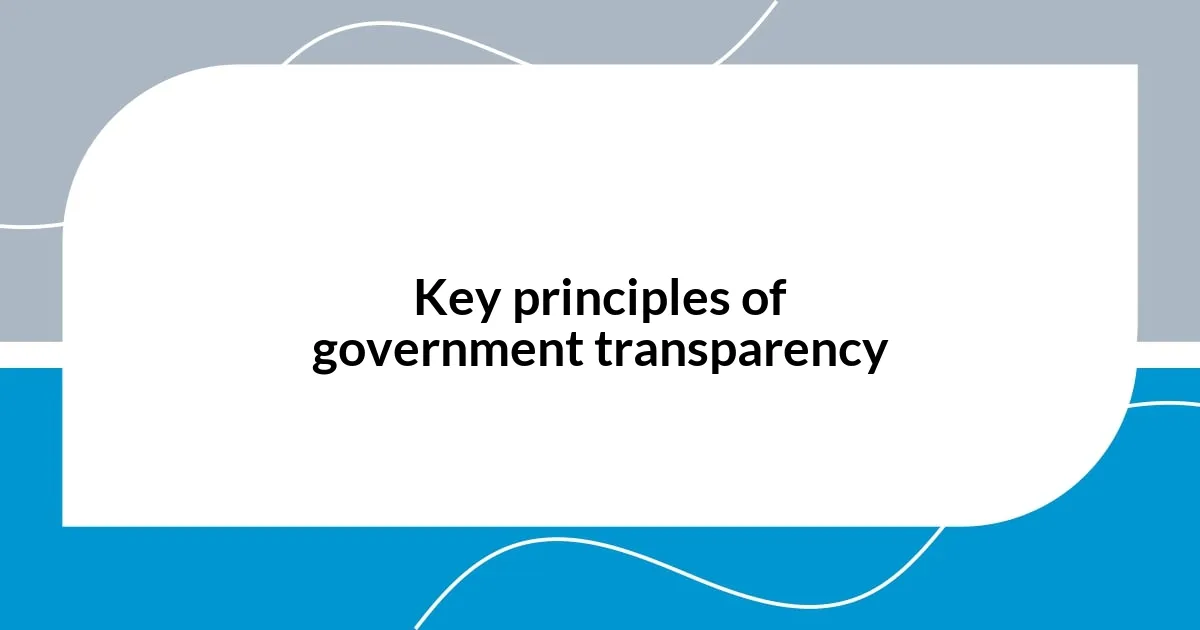 Key principles of government transparency